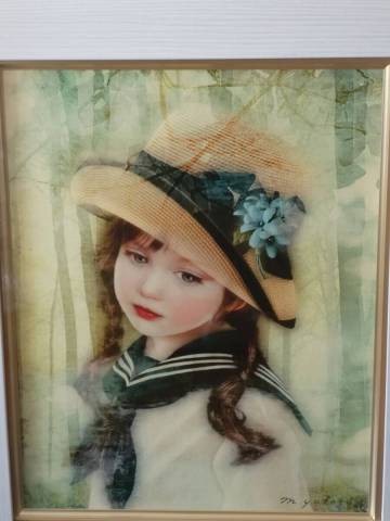 【真作】横田美晴「ひぐらし」油彩 油絵 額装 サイン 肉筆 原画 美人画 制服美少女 検:池永康晟 宮崎優 中島潔 高田明美 江口寿史 桂正和