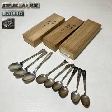 京都⑥ 銀製品 スプーン まとめ 全刻印有 重量：82.2g シルバーカトラリー Silver925 Sterling950 銀食器