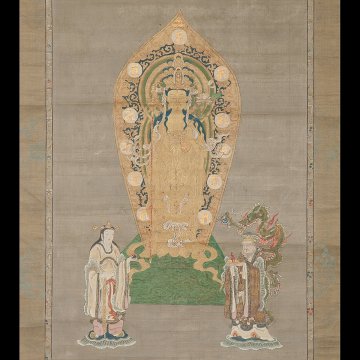 【五】古仏画 『長谷寺式十一面観音像』 絹本 彩色 著色 肉筆 掛軸