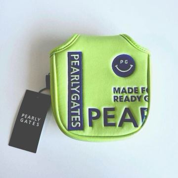 《新品》100円〜 タグ付 パーリーゲイツ PEARLY GATES マレット型用 パターカバー ゴルフ ニコちゃんマーク グリーン
