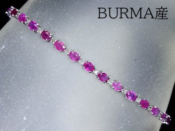 IUM18344S【1円～】新品【RK宝石】ビルマ産 上質ルビー 総計6.5ct 極上ダイヤモンド K18WG 超高級 テニス フルエタニティ ブレスレット