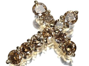 MR18456D【1円～】新品【RK宝石】《Diamond》極上ブラウンダイヤモンド 総計2.00ct!! K18 高級ペンダントヘッド ネックレス クロス 十字架