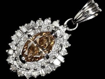 OL18446SS【1円～】新品【RK宝石】《Diamond》極上ブラウンダイヤモンド 大粒0.76ct 極上脇石ダイヤ Pt900 高級ペンダントヘッド ダイヤ