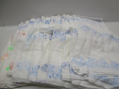 ★手0493 布オムツ 布おむつ オムツ おむつ 布おしめ 古布 はぎれ 材料 リメイク 昭和レトロ 動物柄 約25枚 42603031