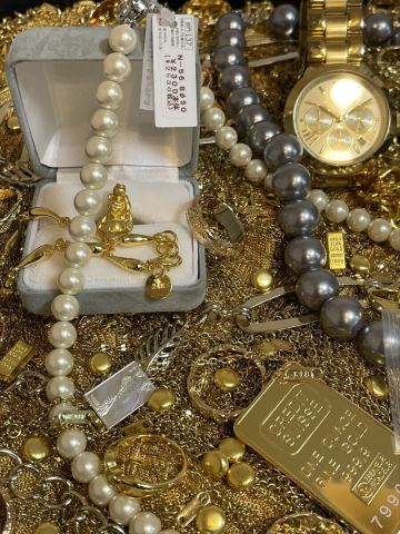【約2.6kg】造幣局ホールマーク・K18・24K・14K刻印含む ネックレス700本超 イミテーションアクセサリー大量まとめ 未選別 ジャンク 1円〜