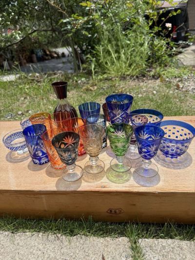 切子 酒器 江戸切子 ロックグラス グラス ぐい呑　ワイングラス　日本酒　赤　朱　藍　種類色々　まとめて　