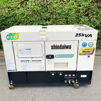 予清J545 新ダイワ 防音型/25KVA ディーゼル発電機 DGM250MK■アワー:5776.2h 3相/単相3線同時出力 25/31PS マルチジェネレーター