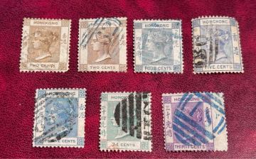 【英領香港ロット!】英領香港クラシック ビクトリア初期普通切手使用済ロット 1863年〜