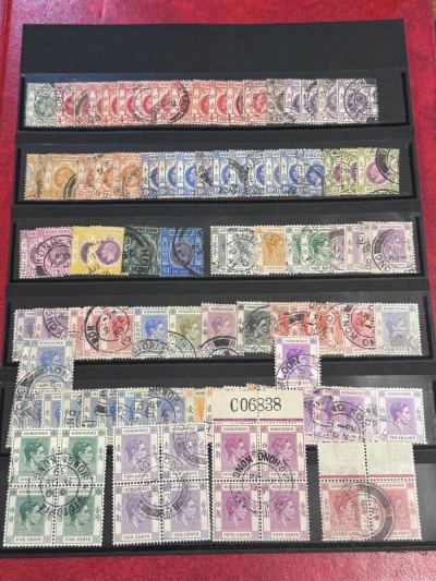 【香港アキュムレーション!】英領香港 ジョージ5世 エドワード8世 普通切手使用済大量 ストックシート入 ブロックなど