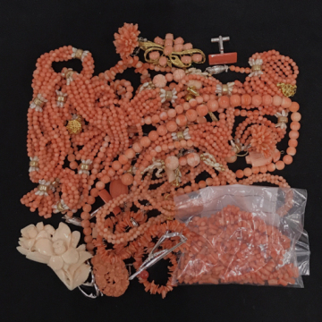 1円 金具 SILVER 900 含 珊瑚 サンゴ ブローチ 他 ネックレス タイピン 等 アクセ まとめ 総重量約500g B4306