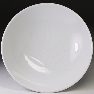 &nabla;花&nabla;人間国宝【井上萬二】作 有田 白磁笹彫文器 共箱付 井上萬二白磁展～20回を記念して(和光ホール)