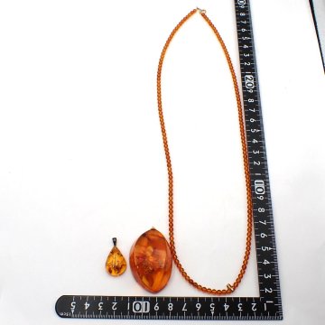 S5/4SH11☆琥珀 コハク アンバー ネックレス アクセサリートップ まとめ / 重量 約21.9g / K18 / アクセサリー ジュエリー 金 ゴールド☆