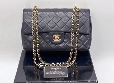 1円〜【定番人気】CHANEL シャネル マトラッセ ラムスキン チェーンショルダーバッグ Wフラップ ゴールド金具 シリアル ブラック 黒 CCロゴ