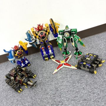 H077-SA7-123 忍風戦隊ハリケンジャー 旋風神 センプウジン 轟雷神 ゴウライジン 天空神 テンクウジン 超合金 当時物 フィギュア DA
