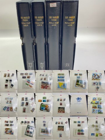 1円～【F】外国切手 アルバム アメリカ ロサンゼルス オリンピック 1984年 スポーツ 4冊 約182リーフ 現状 まとめ★flok/4322★ee7448