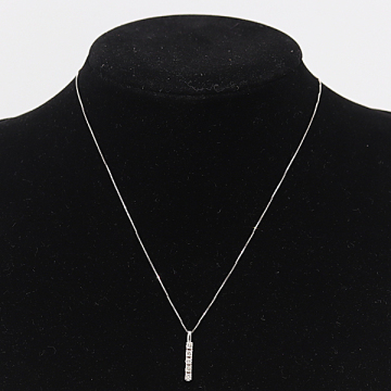 1円 D0.25ct K18WG 1.8g ホワイトゴールド ネックレス アクセサリー ジュエリー 0014300 6ERT AKO MST