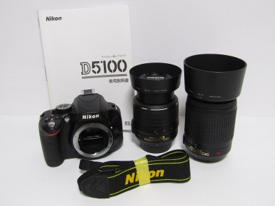 Nikon ニコン D5100 デジタル一眼レフカメラ ボディ レンズ2点セット 簡易動作確認 現状渡し Ff12-1402[NAK]