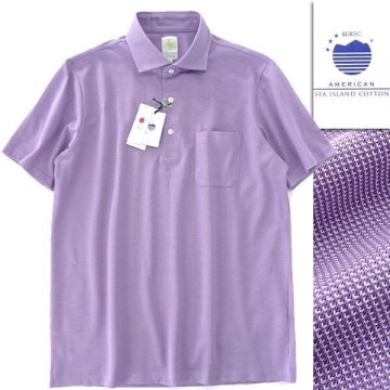 新品 スウェットリー アメリカンシーアイランド コットン 半袖 ポロシャツ M 紫 【I49356】 Sweaterie シャツ 春夏 メンズ ジム 盛夏