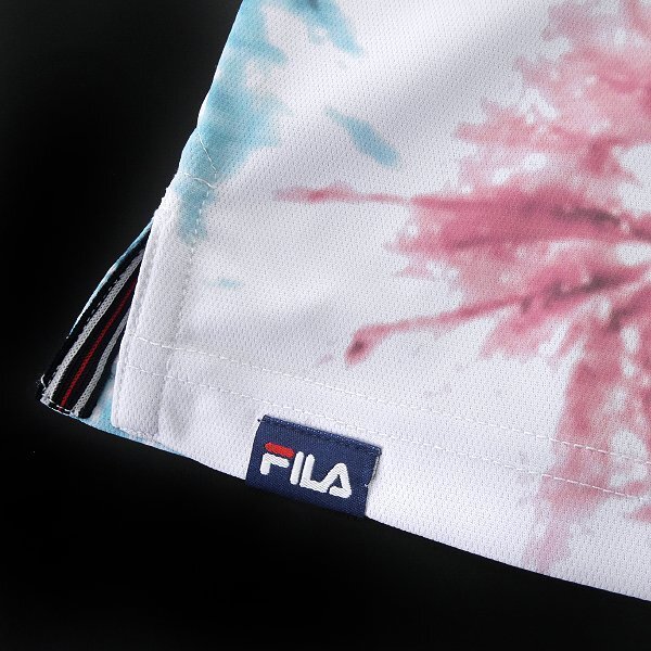 新品 FILA フィラ ゴルフ 吸汗速乾 タイダイプリント 半袖 ポロシャツ 3L 白 赤 【I49547】 GOLF 春夏 メンズ UVカット サマー 盛夏