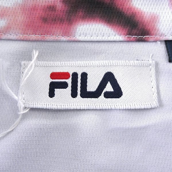 新品 FILA フィラ ゴルフ 吸汗速乾 タイダイプリント 半袖 ポロシャツ 3L 白 赤 【I49547】 GOLF 春夏 メンズ UVカット サマー 盛夏