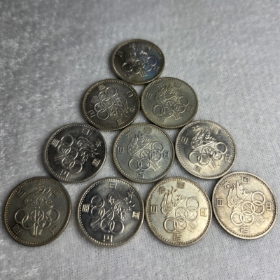 【10枚】1964年東京オリンピック 100円銀貨 百円銀貨 10枚まとめ 昭和39年 1964年 記念硬貨 記念コイン コレクション 古銭 1円スタート