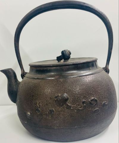 鉄瓶 人間国宝 高橋 敬典 正寿堂造 アンティーク 1円スタート 総重量 約2.45kg 茶道具 煎茶道具 急須 鉄器 金属工芸 茶器 骨董品 高橋敬典
