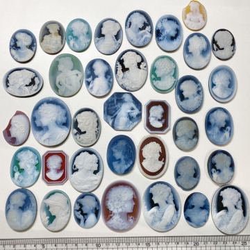 大量!!☆ストーンカメオおまとめ284.2g☆j 約1421ct ルース 裸石 宝石 stone cameo ブローチ 貴婦人 彫刻 アンティーク 作家物 w2マ35