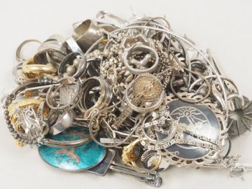 大量セット 銀 地金 つぶし 潰し SILVER 950 925 シルバー 刻印 約500g まとめて 036