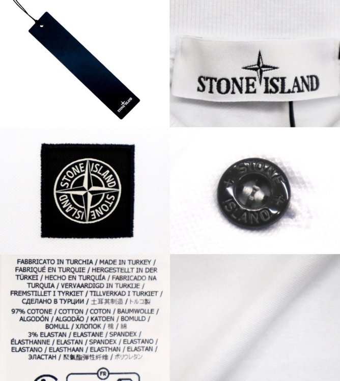 9万新品◆XL◆STONE ISLAND ストーンアイランド◆オーガニックコットン コンパスロゴ 半袖ポロシャツ SLIM FIT白 1円
