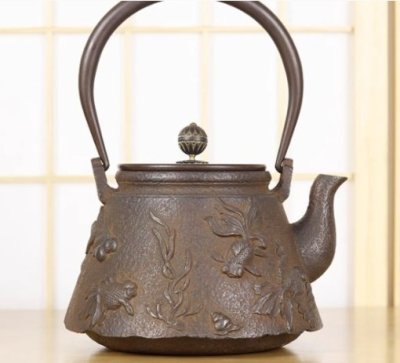 1200ML鉄瓶 鋳鉄製の壷 大容量 鉄壺お茶の道具　 コーティングなし 手作り鉄 やかん お湯を沸かす