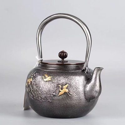 高品質★鉄器 大容量 鉄瓶 コーティングなし 手作り純鉄 やかんを沸かす お茶の道具 提梁壺 1400ML