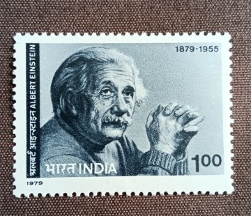 インド　1979.3.14 アインシュタイン生誕100年　1完 人物　有名人　著名人　偉人　ノーベル賞受賞者　相対性理論　未使用糊あり