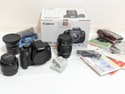 Canon EOS 650D DSLR Kiss X6i DS12637 1 EFS 18-55mm EF 50mm f1.8 18MP デジタル一眼カメラ キヤノン 動作品 付属品完備 美品