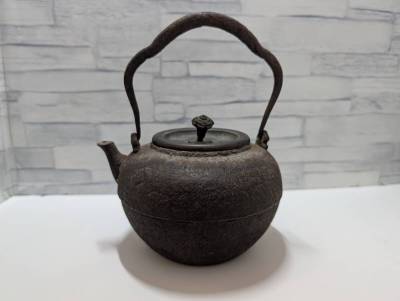 41367■龍文堂 古 鉄瓶 水漏れなし 茶道具 時代もの 骨董/現状品 アンティーク