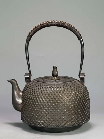 UJ07-8 煎茶道具　純銀　霰銀瓶　美品　茶器　重さ776g