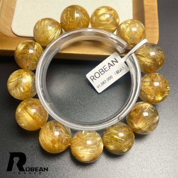 【一点限り】EU製★ROBEAN・極!極満針ルチルクォーツ★ブレスレット パワーストーン 天然石 金運 お守り 17.8-18.7mm K0505911