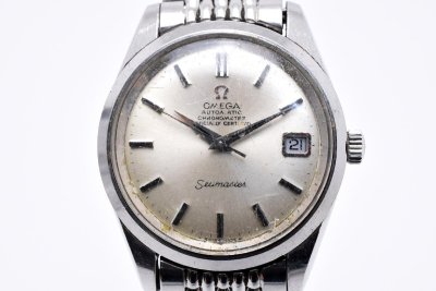 OMEGA オメガ SEAMASTER シーマスター シルバー 3針 ラウンド Automatic 腕時計 デイト ヴィンテージ アンティーク