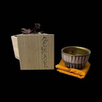 計1点 前田正博 色絵酒器共箱 共布 酒器 京焼 ぐい呑 【緑和堂】