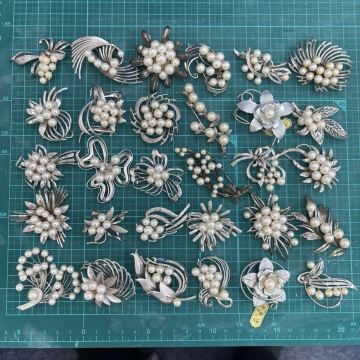 パールブローチ30個　おまとめ　369g ブローチ シルバー パール アクセサリー SILVER ヴィンテージ 真珠 アコヤ