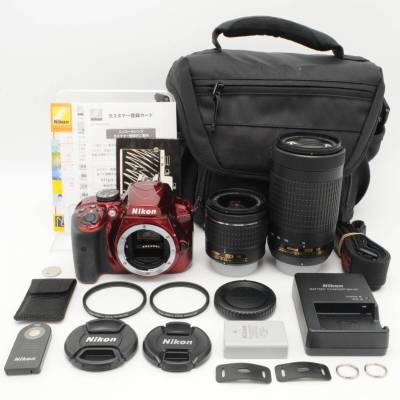 Nikon デジタル一眼レフカメラ D3400 ダブルズームキット レッド D3400WZRD #G4471