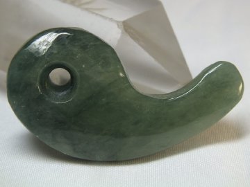 １円～▲▽■龍香堂■ミャンマー翡翠　勾玉５０ｍｍ即決ｈ10*△▼