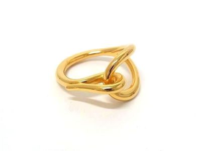 1円 ■美品■ HERMES エルメス ジャンボ スカーフリング スカーフ留め アクセサリー メンズ レディース ゴールド系 HA9300
