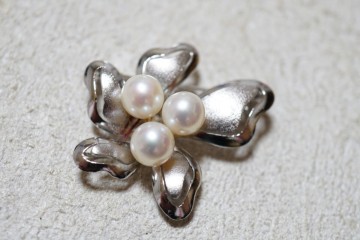 5 アコヤ真珠 本真珠 パール シルバー ペンダント ブローチ ヴィンテージ アクセサリー SILVER刻印 冠婚葬祭 あこや ネックレス 装飾品