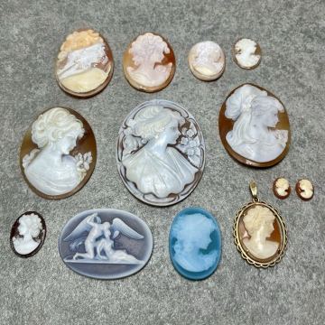 カメオ シェルカメオ ストーンカメオ ルース 貴婦人 ペンダントトップ 裸石 アクセサリー まとめ 欠けあり