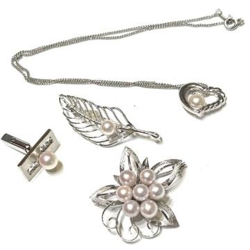 まとめ 本真珠 パール TASAKI タサキ ネックレス アクセサリー ブローチ SILVER シルバー