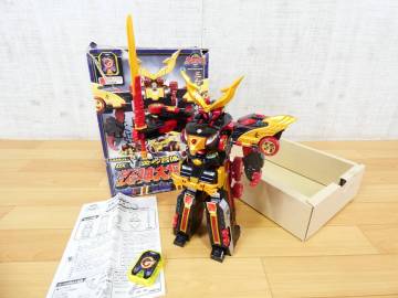 (S)◎当時もの バンダイ 炎神戦隊ゴーオンジャー 戦隊ロボ玩具 炎神合体シリーズEX DX 炎神合体 炎神大将軍 全高約32cm 2008年 ＠80(6)