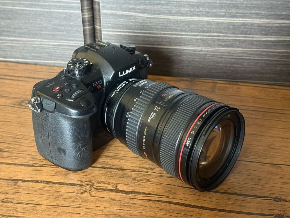 1円スタート！LUMIX DC-GH5S+Canon EF24-105mm F4 IS USM+metabones変換マウント+SanDisk Extreme Portable SSD 2TB一式セット