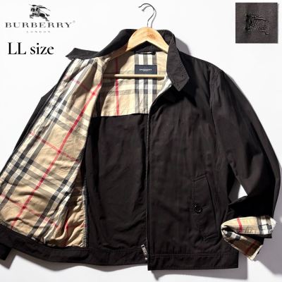 極美品/XLサイズ●BURBERRY LONDON バーバリー ロンドン コットン 春夏 ジップジャケット スイングトップ 胸元ホースロゴ ノバチェック