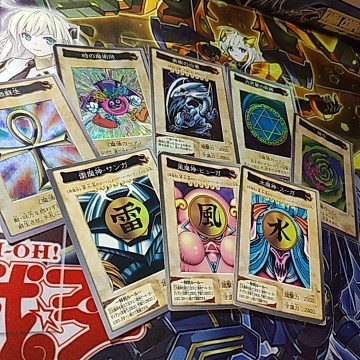 【絶版★希少★まとめ売り！】約30年前の激レアカード！遊戯王 バンダイ版 初期カード 時の魔術師 青眼の白龍 雷魔神サンガ 他 7枚セット