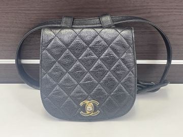 CHANEL シャネル マトラッセ ベルトバッグ ウエストポーチ キャビアスキン レザー ゴールド金具